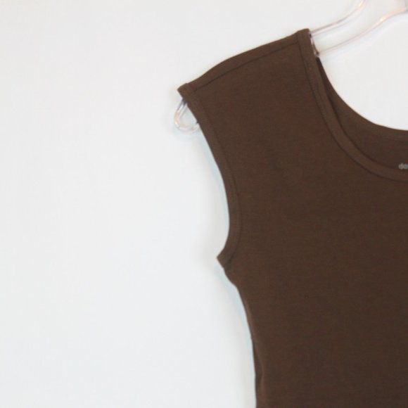 Downtown Basics XS Soft Brown Short Sleeve Shirt Tank Top Tee - Picture 3 of 8